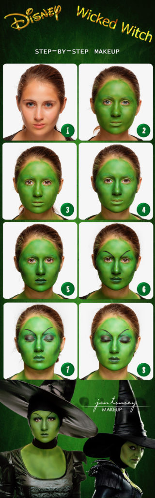disney step by step wicked witch makeup