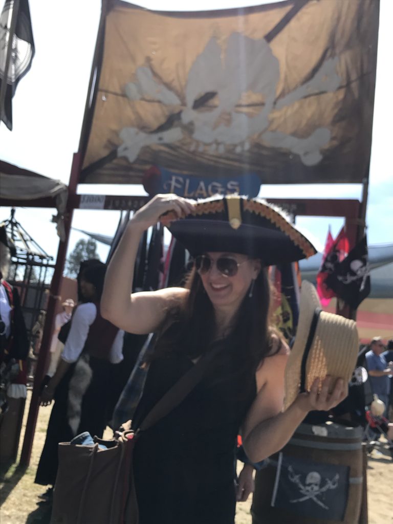 trading sun hat for pirate tricorn