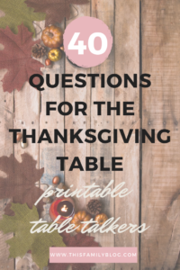 Thanksgiving table talkers discussion
