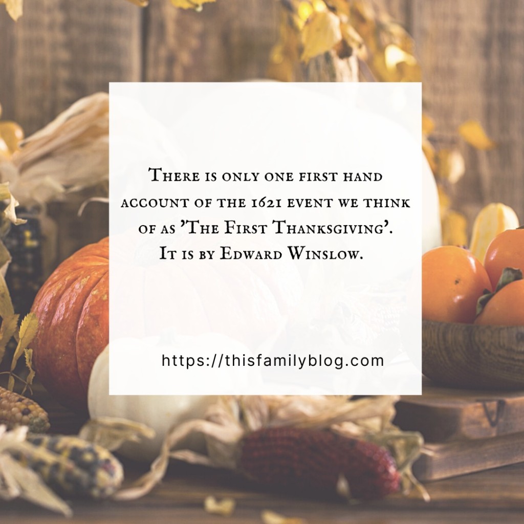 First Thanksgiving history trivia this family blog